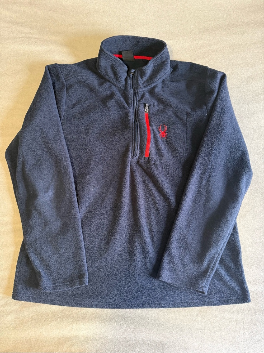 Spyder Navy Fleece Quarter-Zip with Red
